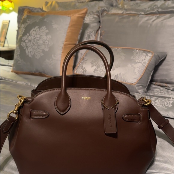 Coach Handbags - Coach Dark Brown Leather Satchel